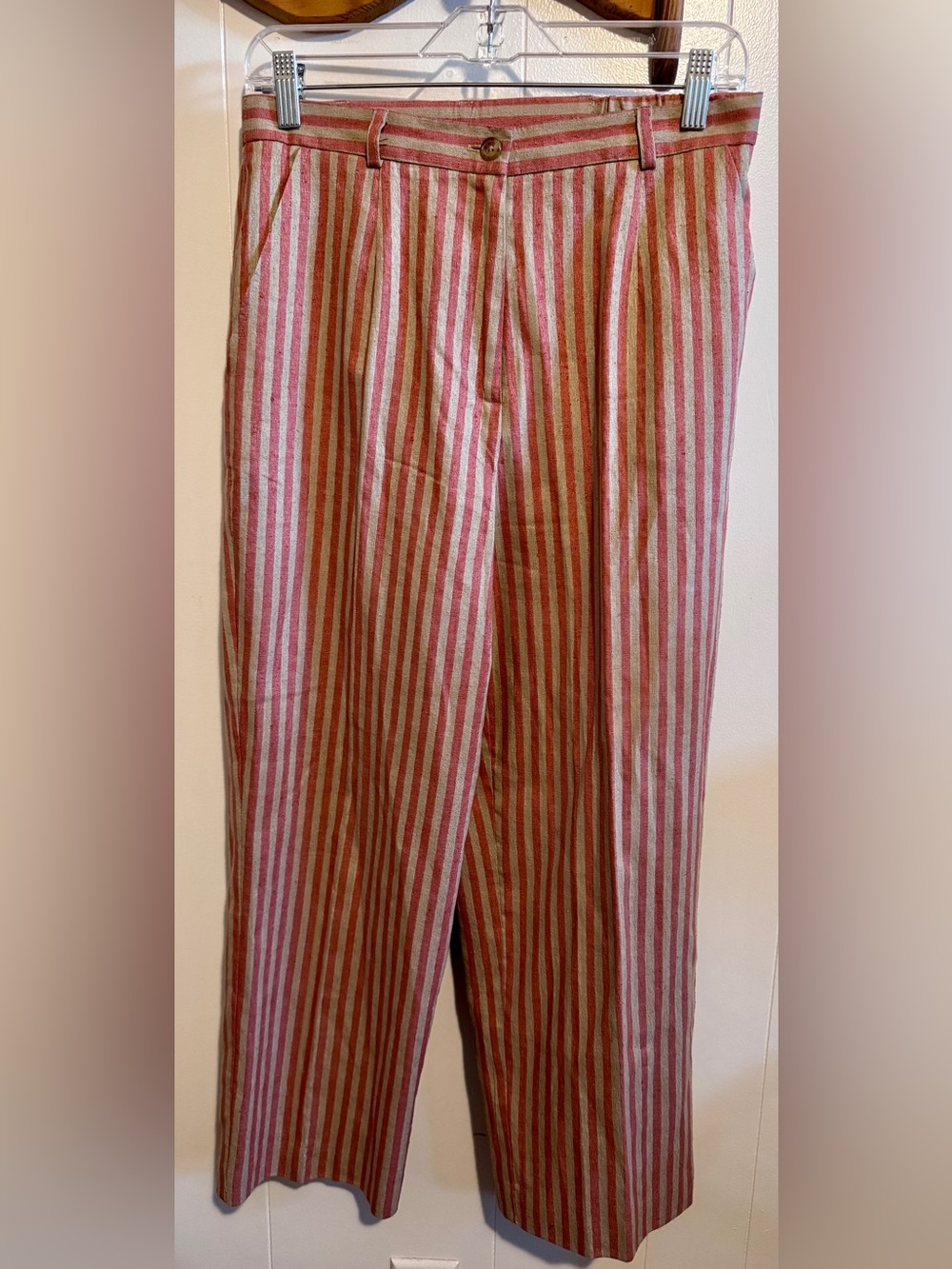 Orvis Red and Cream Vertical-Stripe Chinos